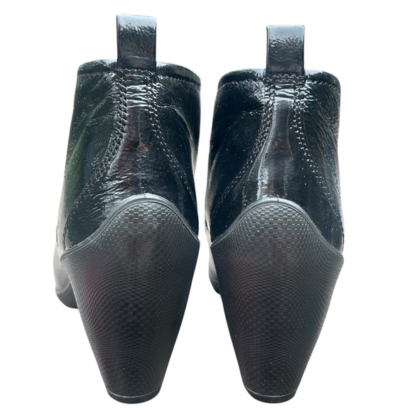 Ecco Sculptured 65 Ankle Boots Black Patent Whimsagoth Goth Dark Fairy Lace Up - Picture 7 of 16